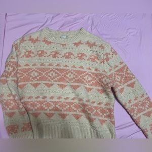 Pink and off white oversized sweater. Becool brand.